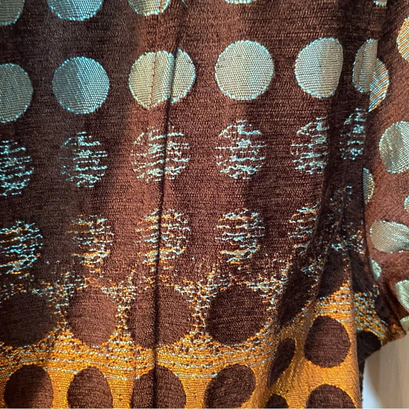 Khangura Art To Wear Circles Vintage Jacket Women's Size M One Button Brown Blue - Picture 6 of 11